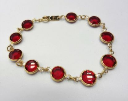 Picture of Swarovski Red Bezel Bracelet 9mm Gold Plated