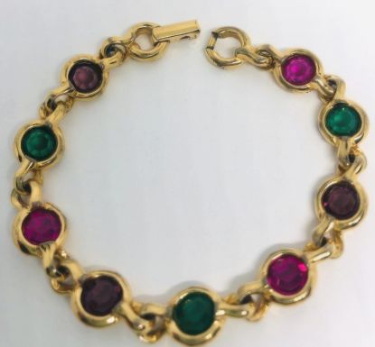 Picture of Signed Swarovski Gold Plated Crystal Bracelet Vintage