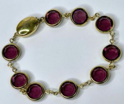 Picture of Swarovski Gold Tone Purple Crystal Bracelet