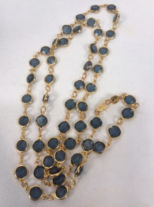 Picture of Vintage Austria Blue Crystal Necklace Gold Tone