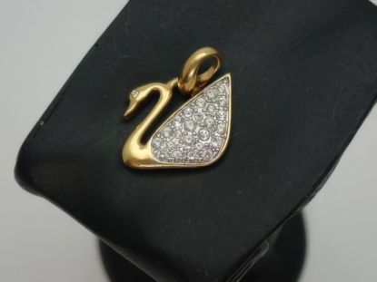 Picture of Vintage Swarovski Swan Clear Crystal Gold Charm
